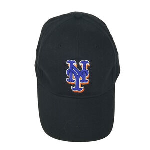 NY Mets Cap Hat Black Strapback BWM MLB Baseball NEW